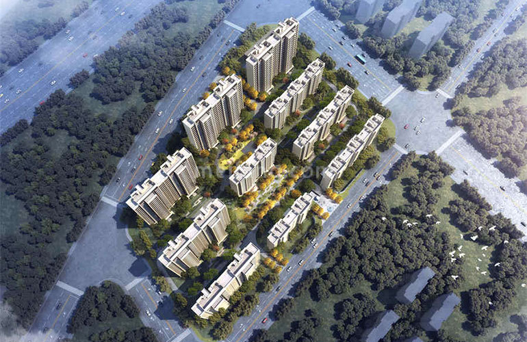 招商华发卓越湖心明悦鸟瞰图