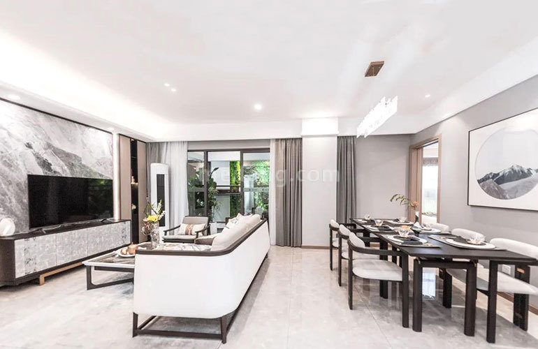 招商华发卓越湖心明悦客厅、餐厅