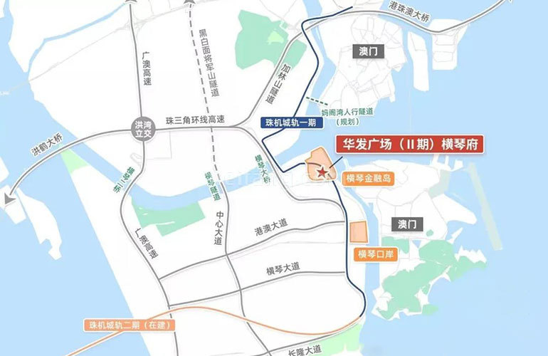 华发广场Ⅱ期横琴府交通示意图