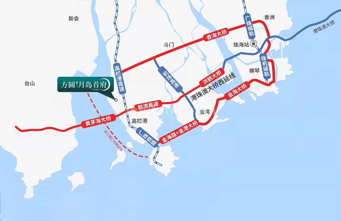 方圆月岛首府区位交通图