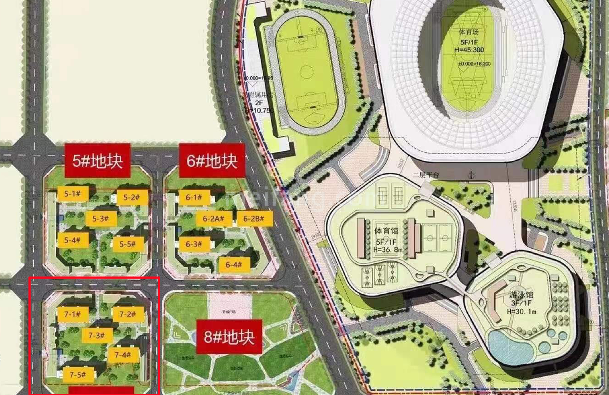 金冠亚沙村西区楼栋分布图