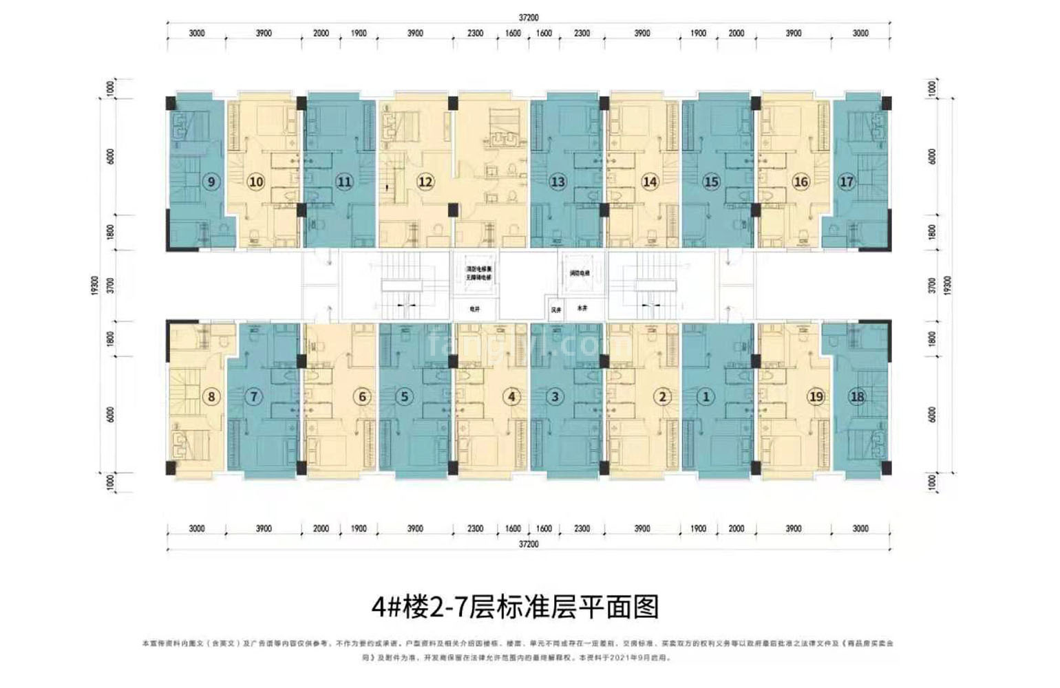 海唐乐未央4#楼2-7层标准平面图