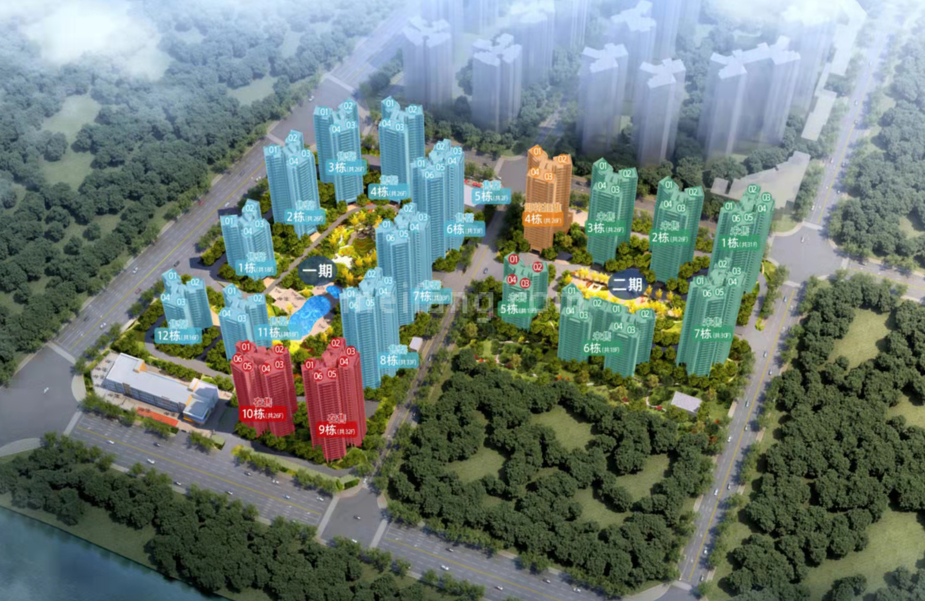 天誉珠海湾二期在售楼栋分布图