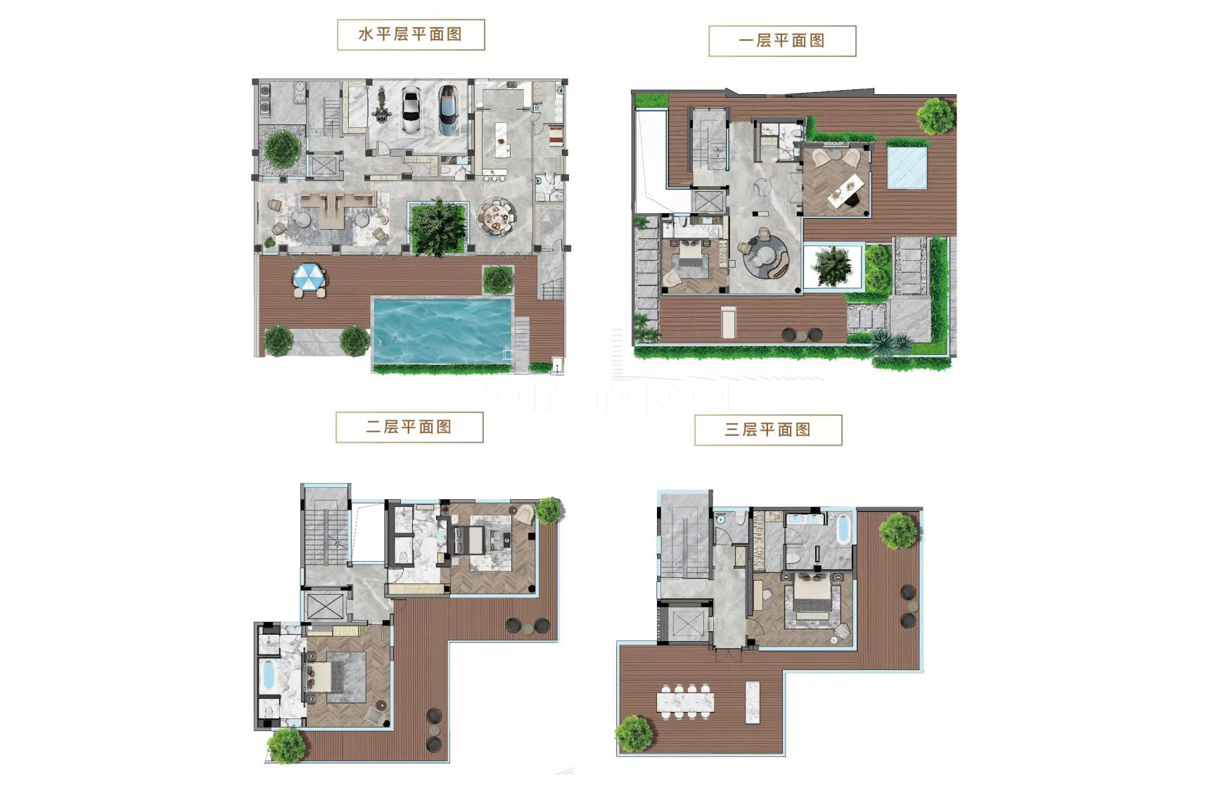 海棠湾&bull;云境(国美海棠湾)独栋 一期 A户型 5室2厅6卫 建面347.21㎡