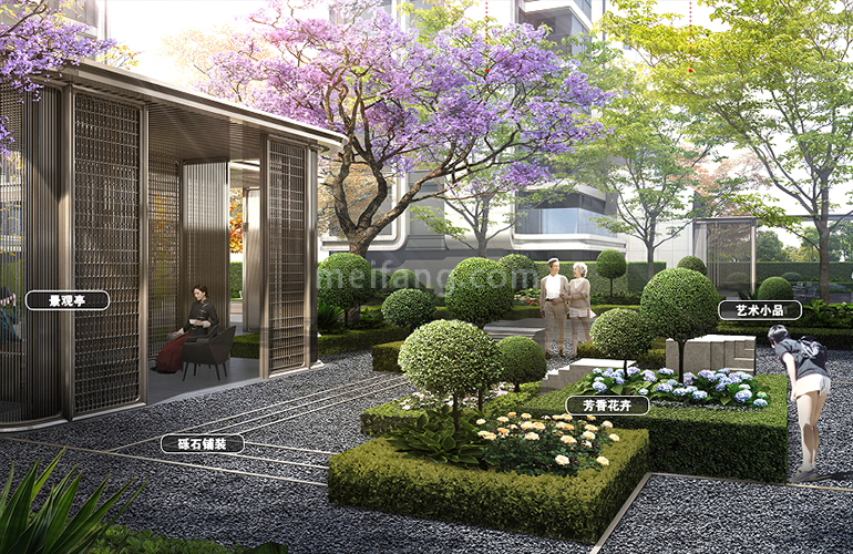中海寰宇天下艺术庭院效果图