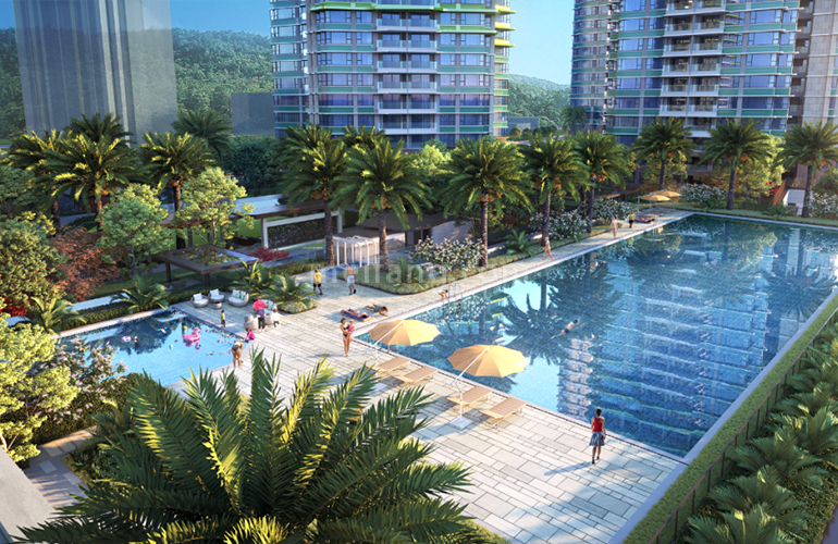 华发琴澳新城四季峰景三期泳池效果图