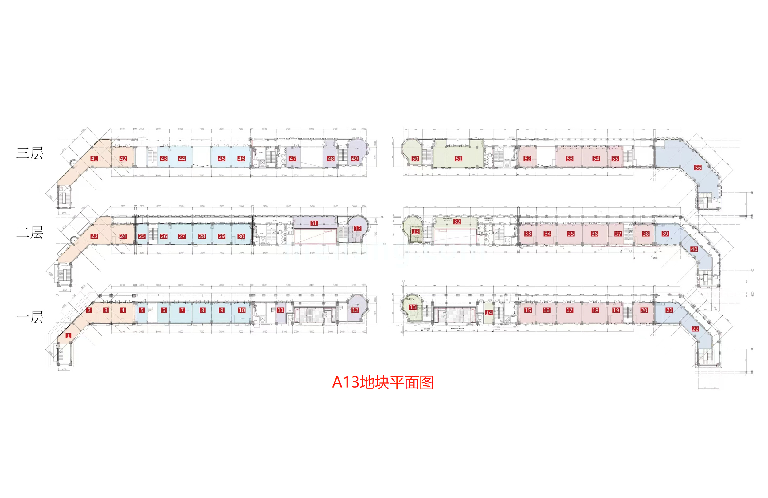 底商 A13地块商业平面图 建筑面积35-313㎡