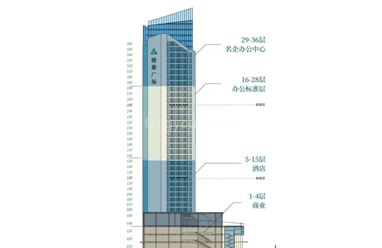 骏豪广场 楼层垂直平面图