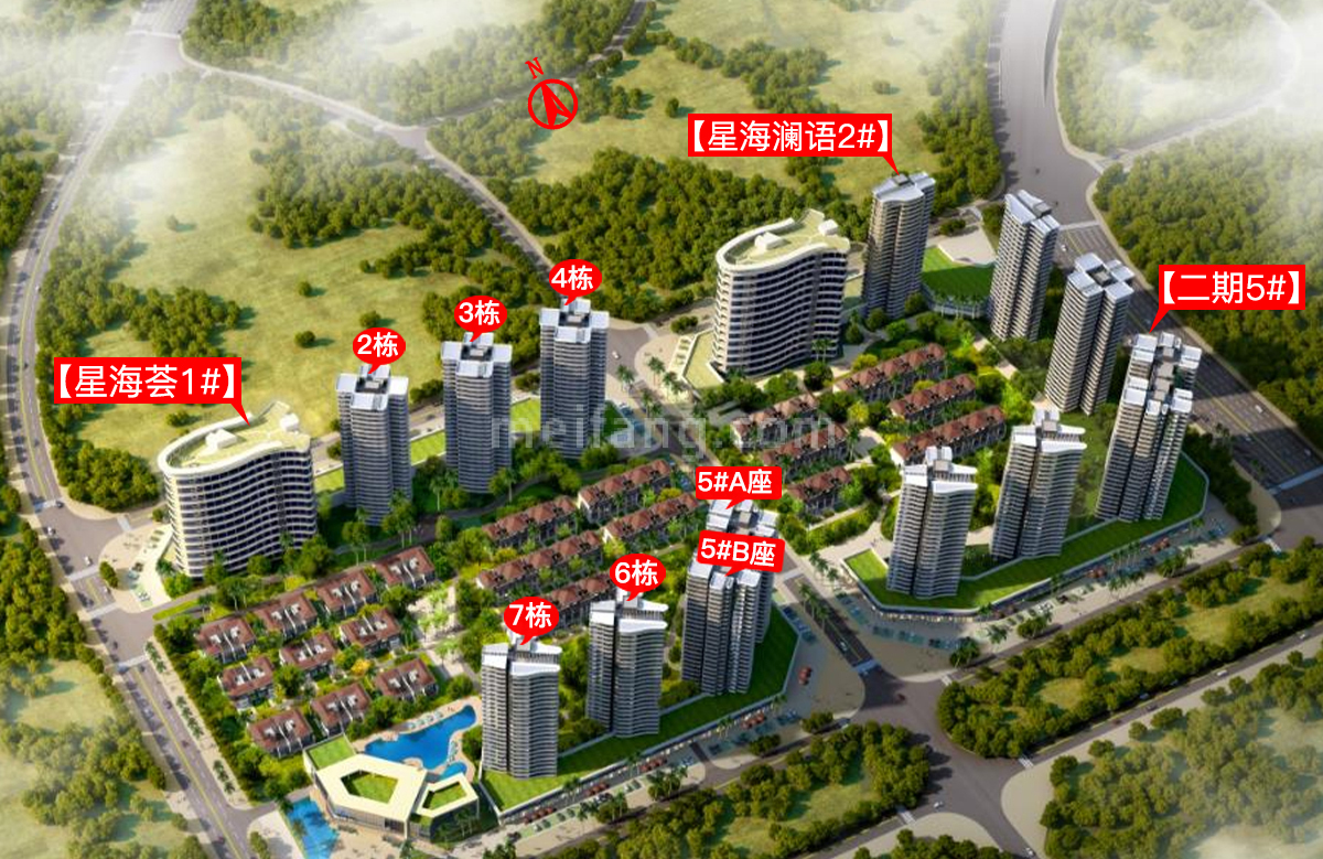 雅居乐金沙湾SOHO楼栋分布图