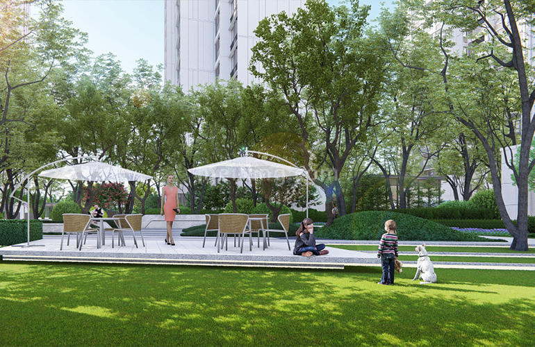 招商华发卓越湖心明悦园林效果图