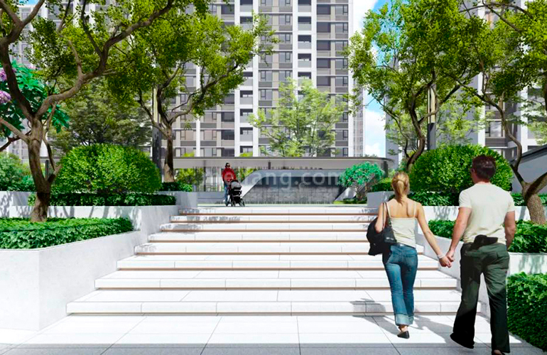 招商华发卓越湖心明悦园林效果图