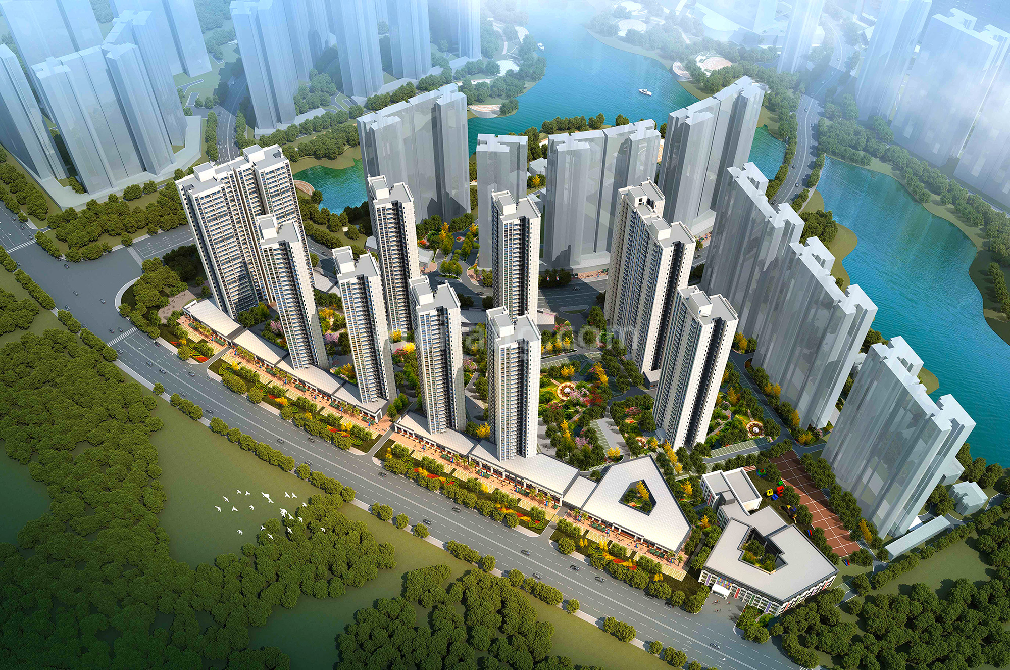 敏捷锦绣国际花城五期鸟瞰图