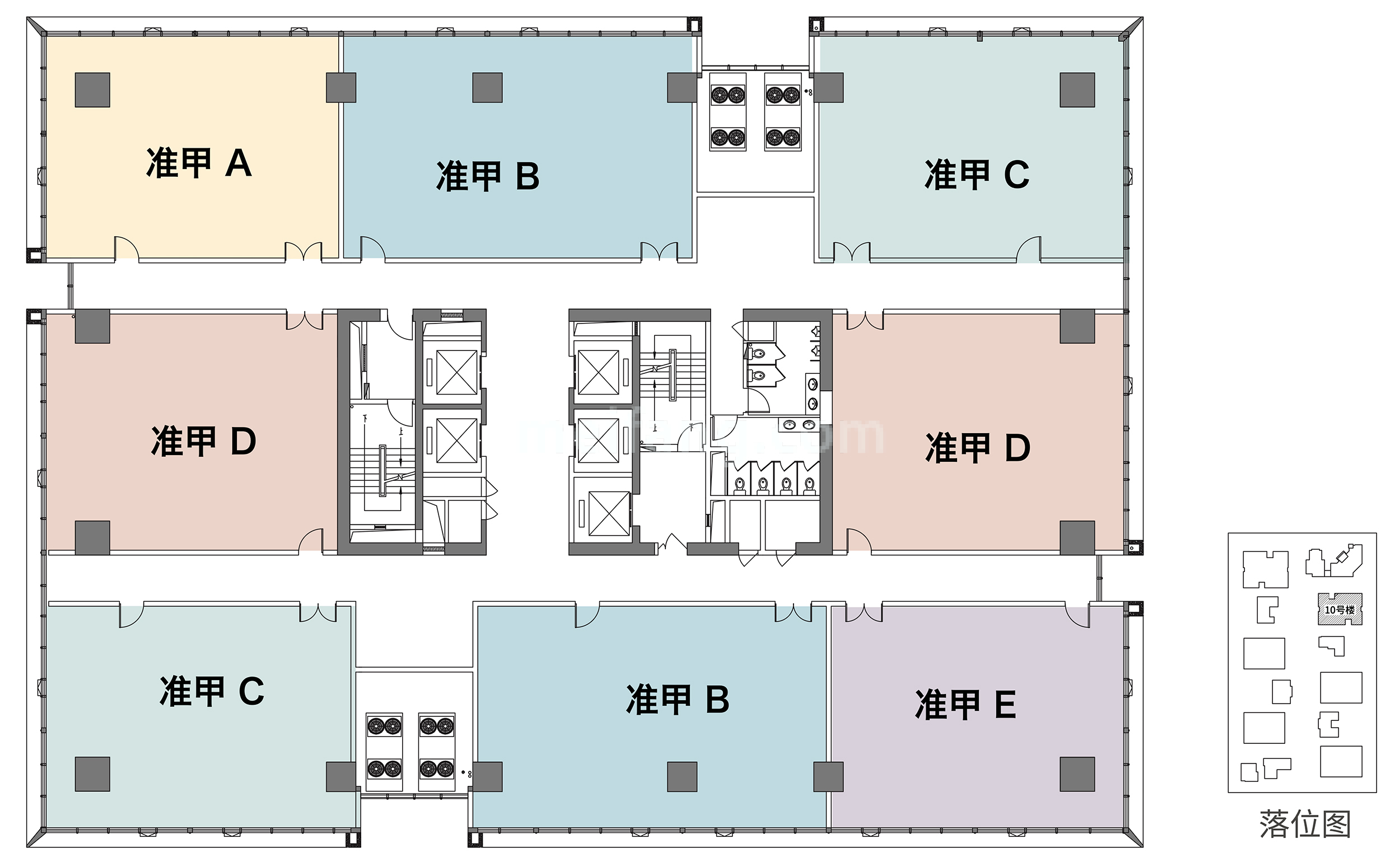 商业办公 准甲LOFT办公平面图