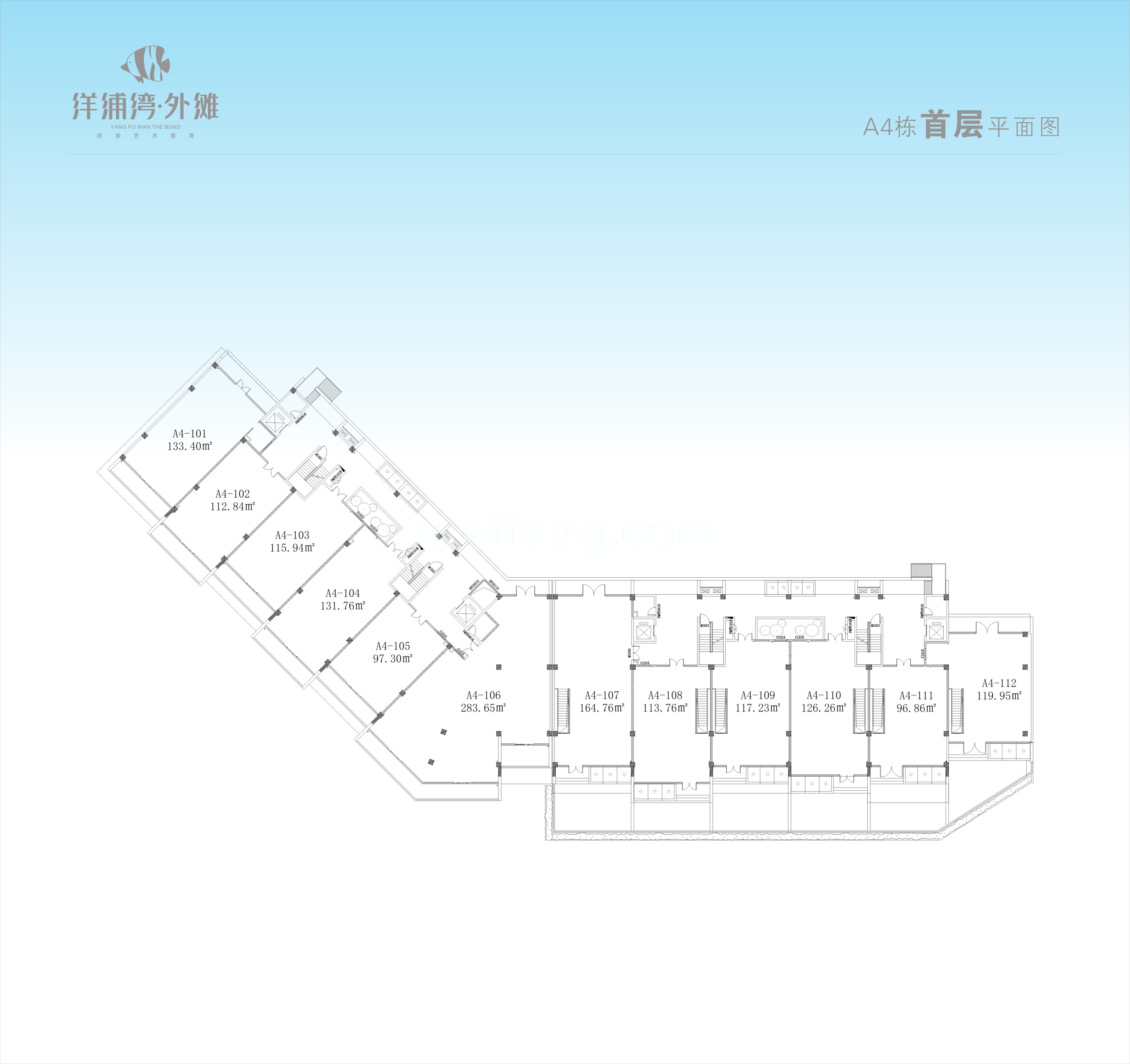 洋浦湾外滩A4栋首层平面图