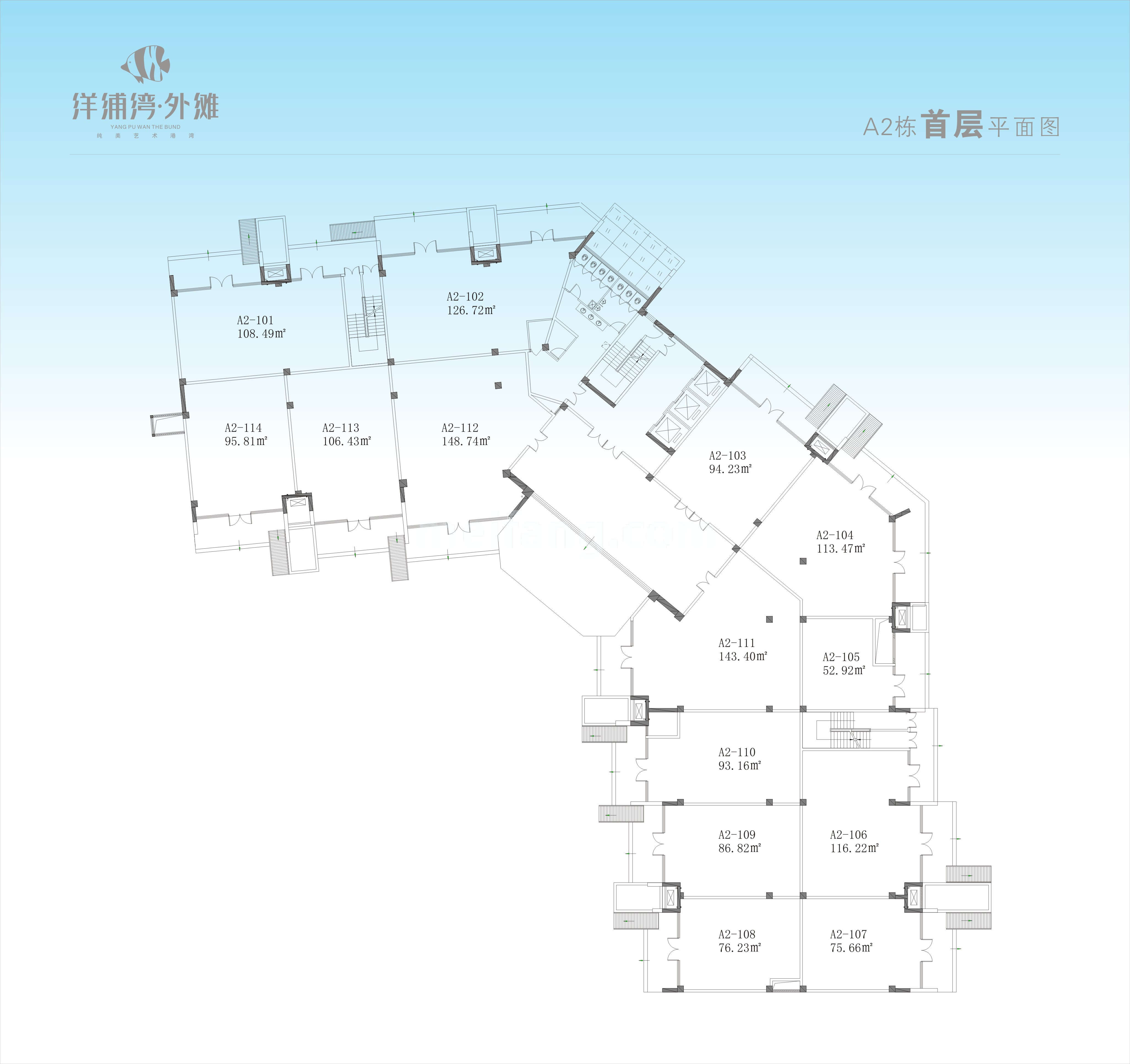 洋浦湾外滩A2首层平面图