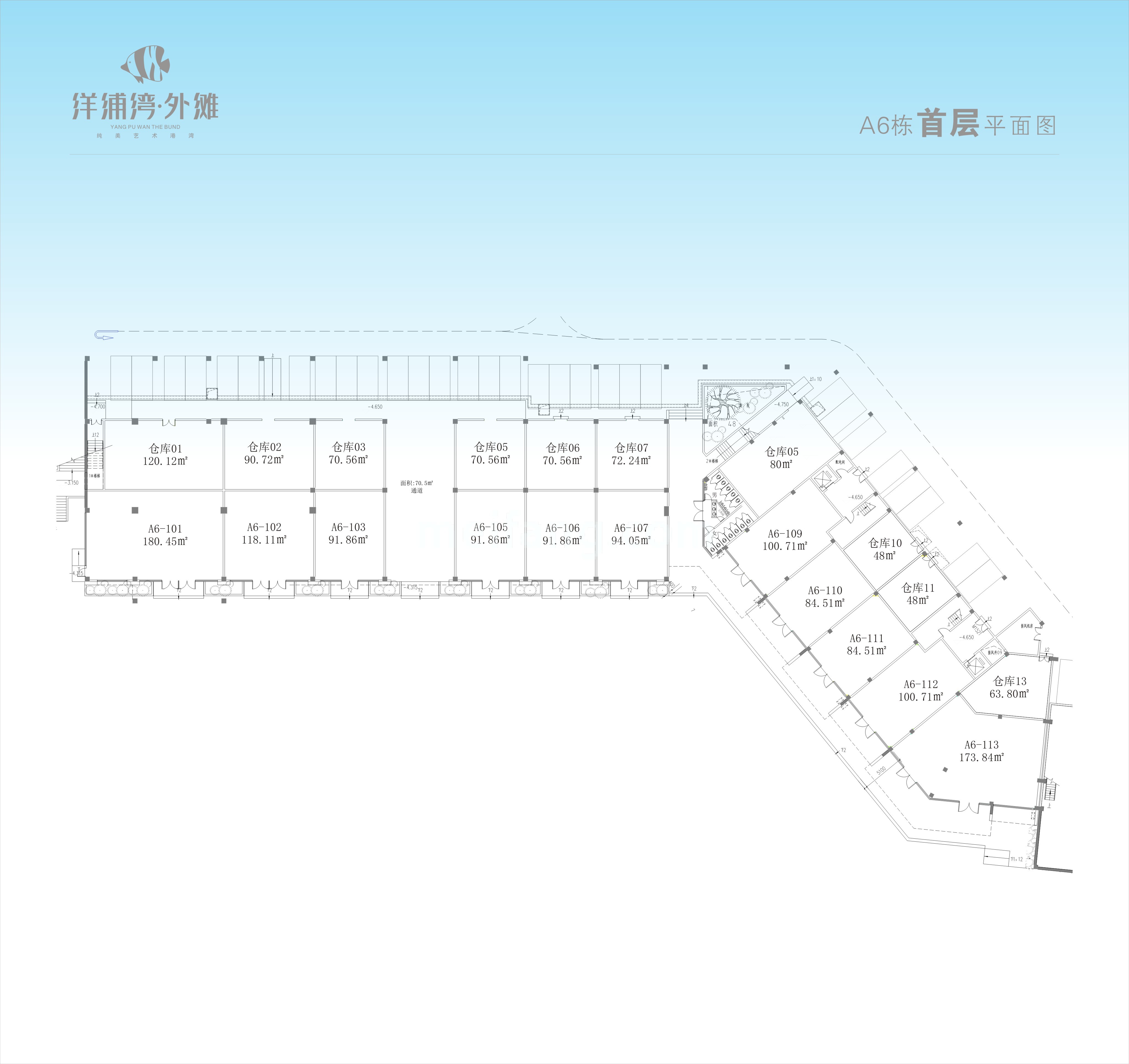 洋浦湾外滩A6栋首层平面图