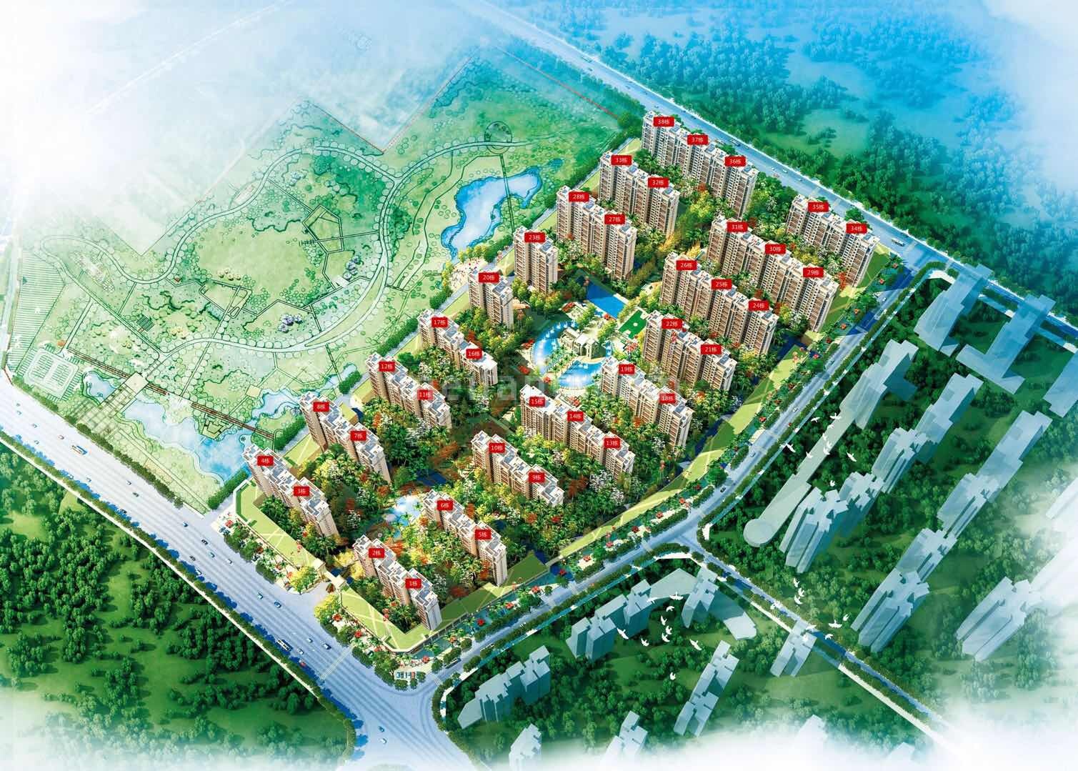 鸿信·南茶御景鸟瞰图