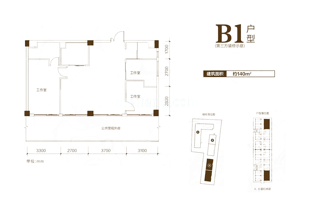 平层 B1户型 建面140㎡