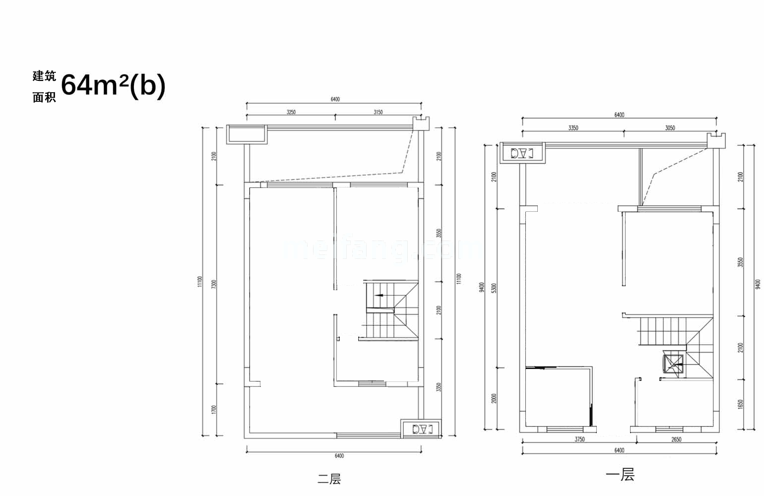 巧克力小镇叠墅  3+1室2厅 建筑面积64㎡
