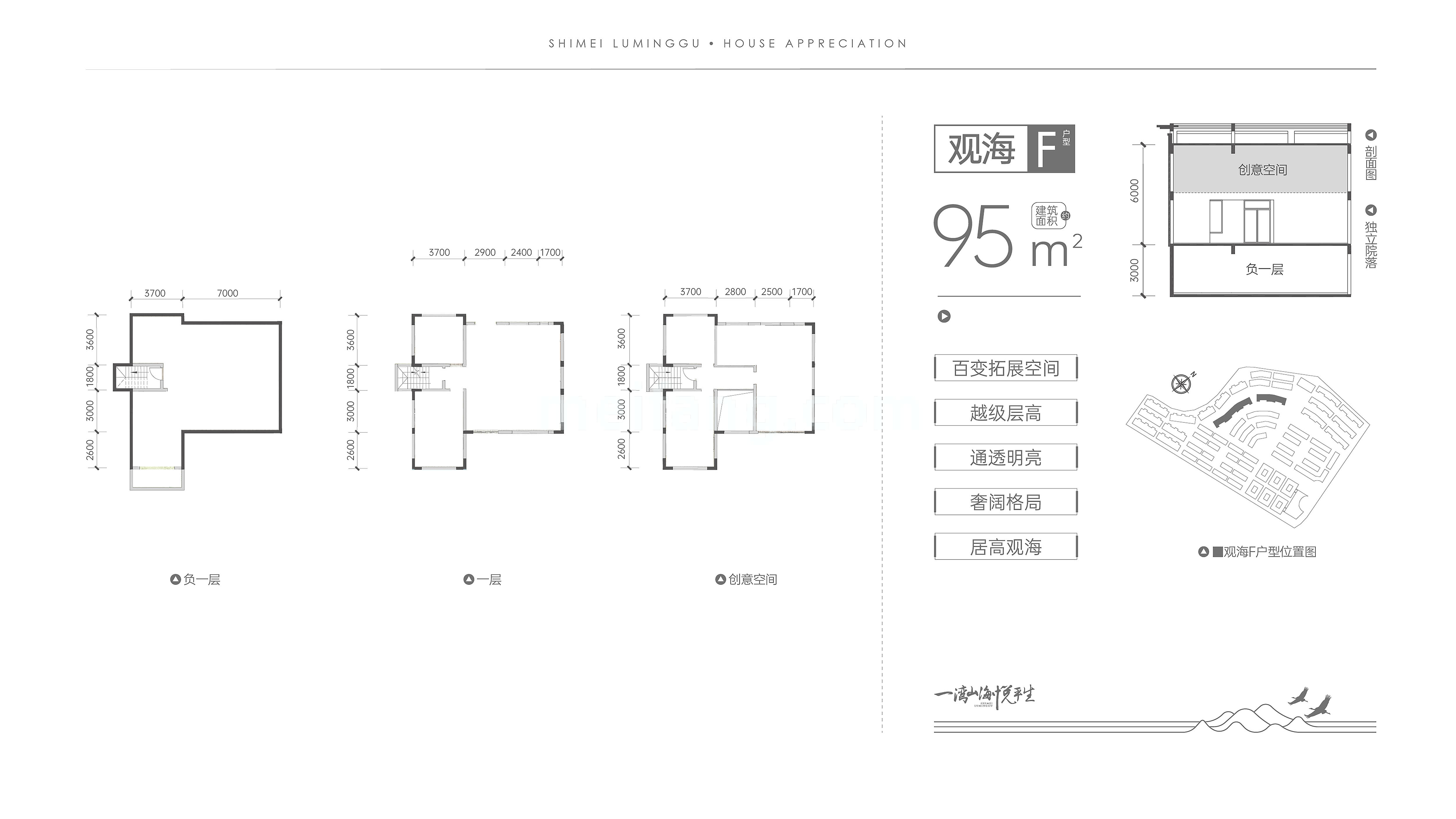 双拼 F户型双拼别墅 建筑面积95㎡