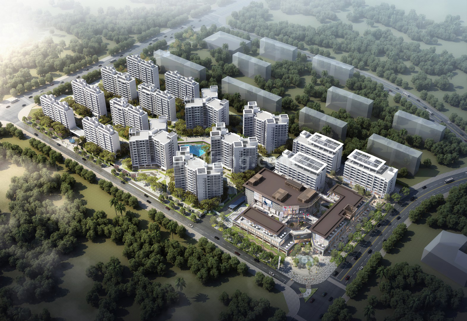 招商乐城国际花园鸟瞰图