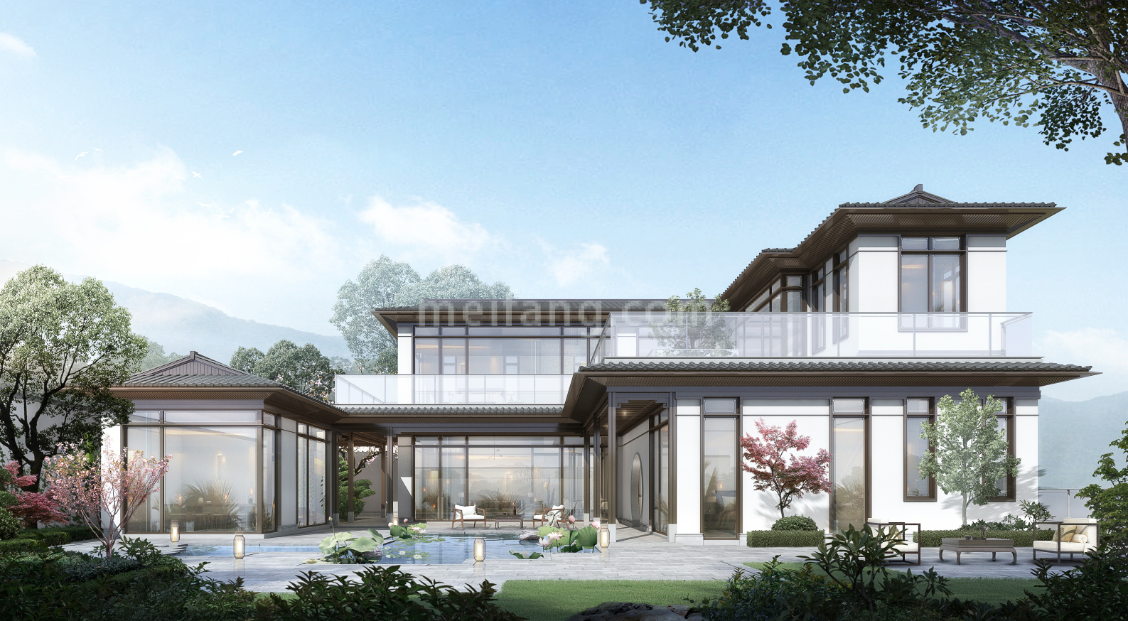 九洲绿城翠湖香山新中式风格别墅