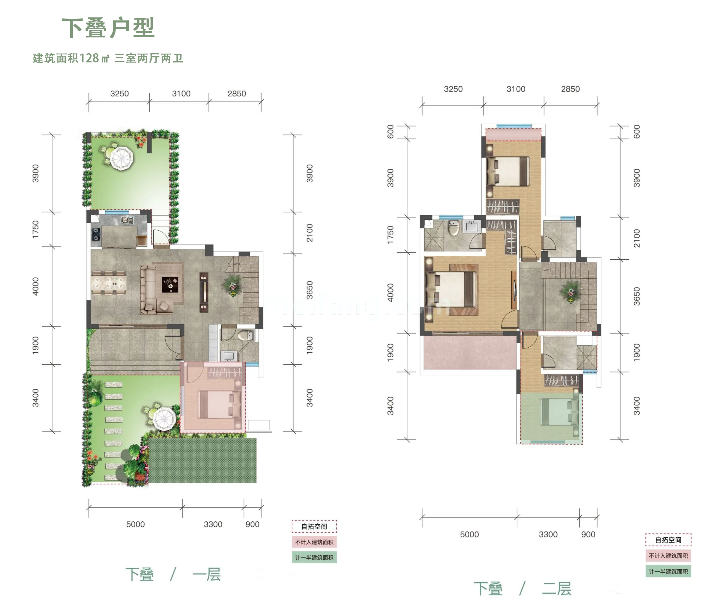 叠墅 下叠 建面128㎡ 叠墅 下叠 建面128㎡