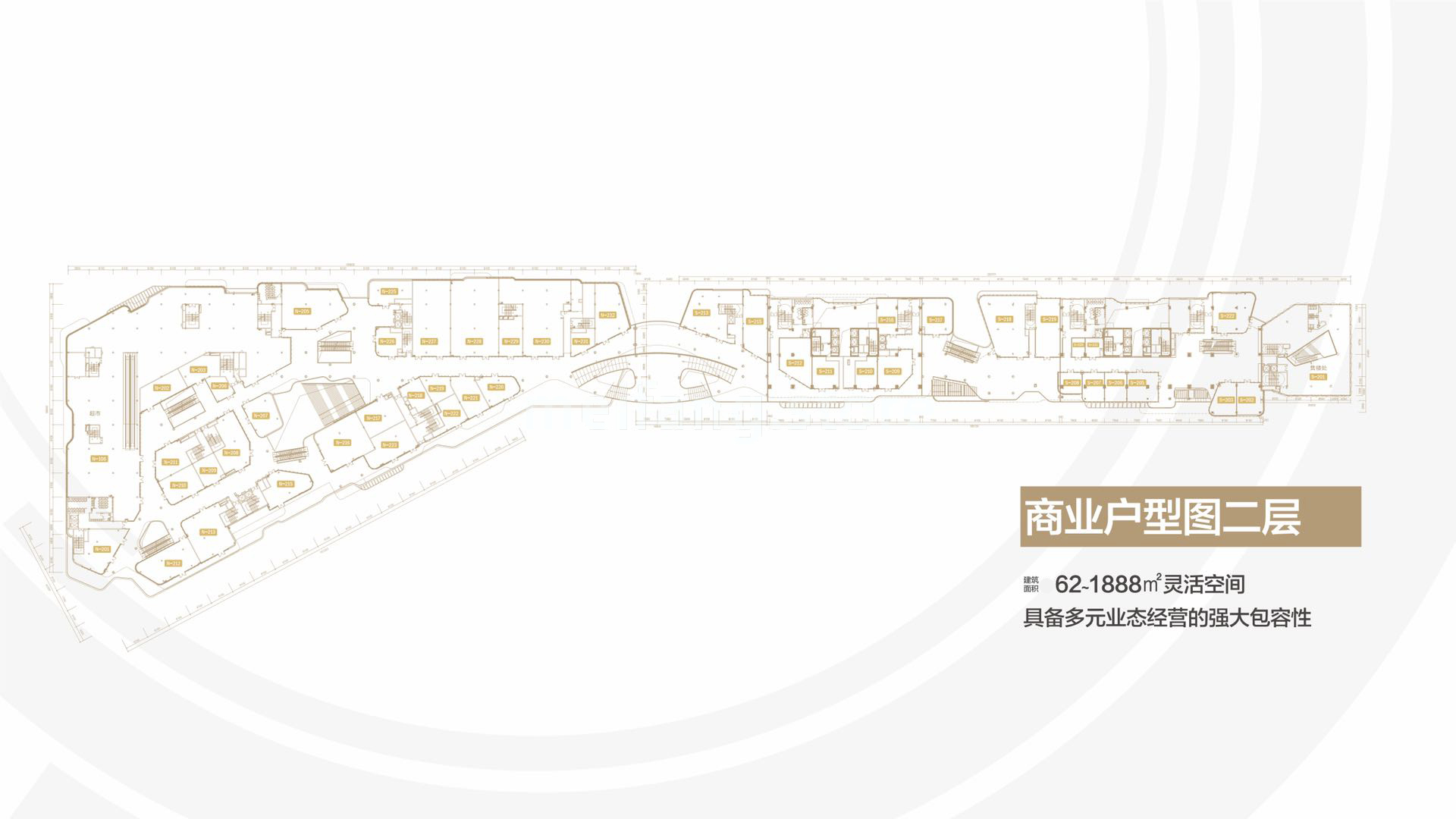 雅居乐中心 独立商业 二层平面图 建面62-1888㎡