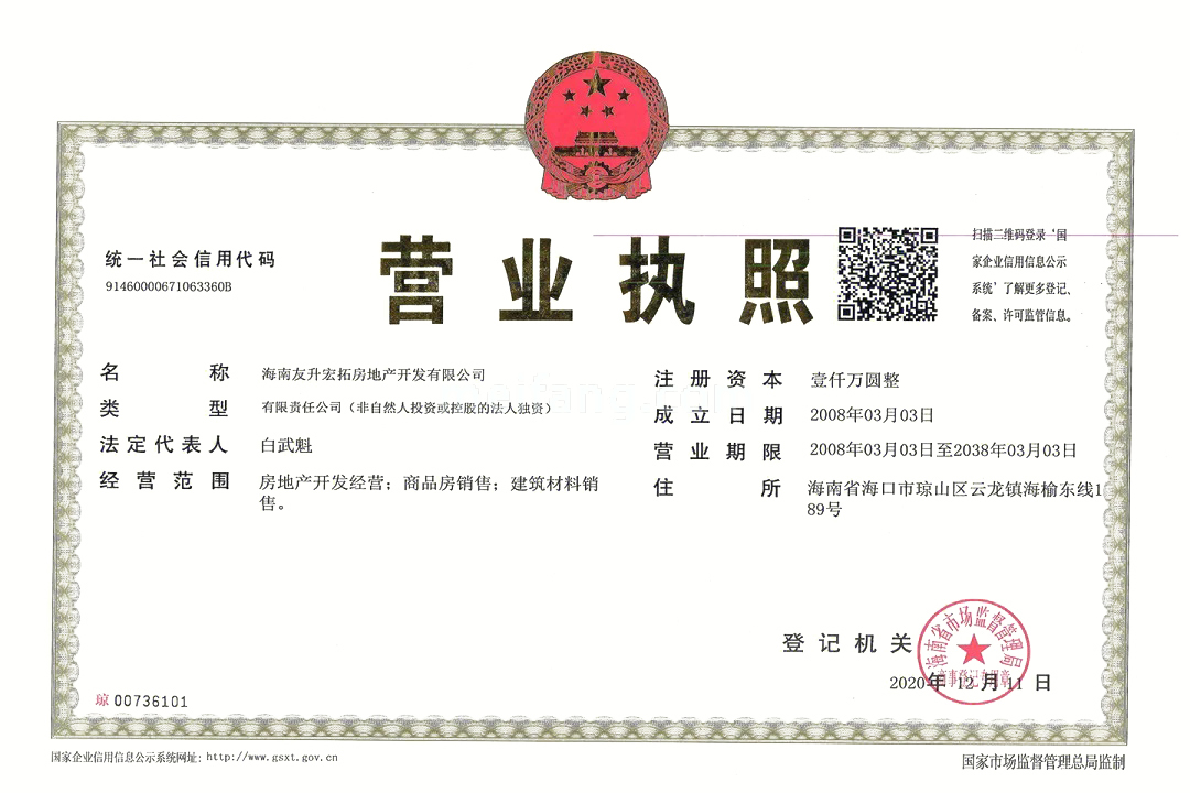 辰兴江东上院开发商营业执照