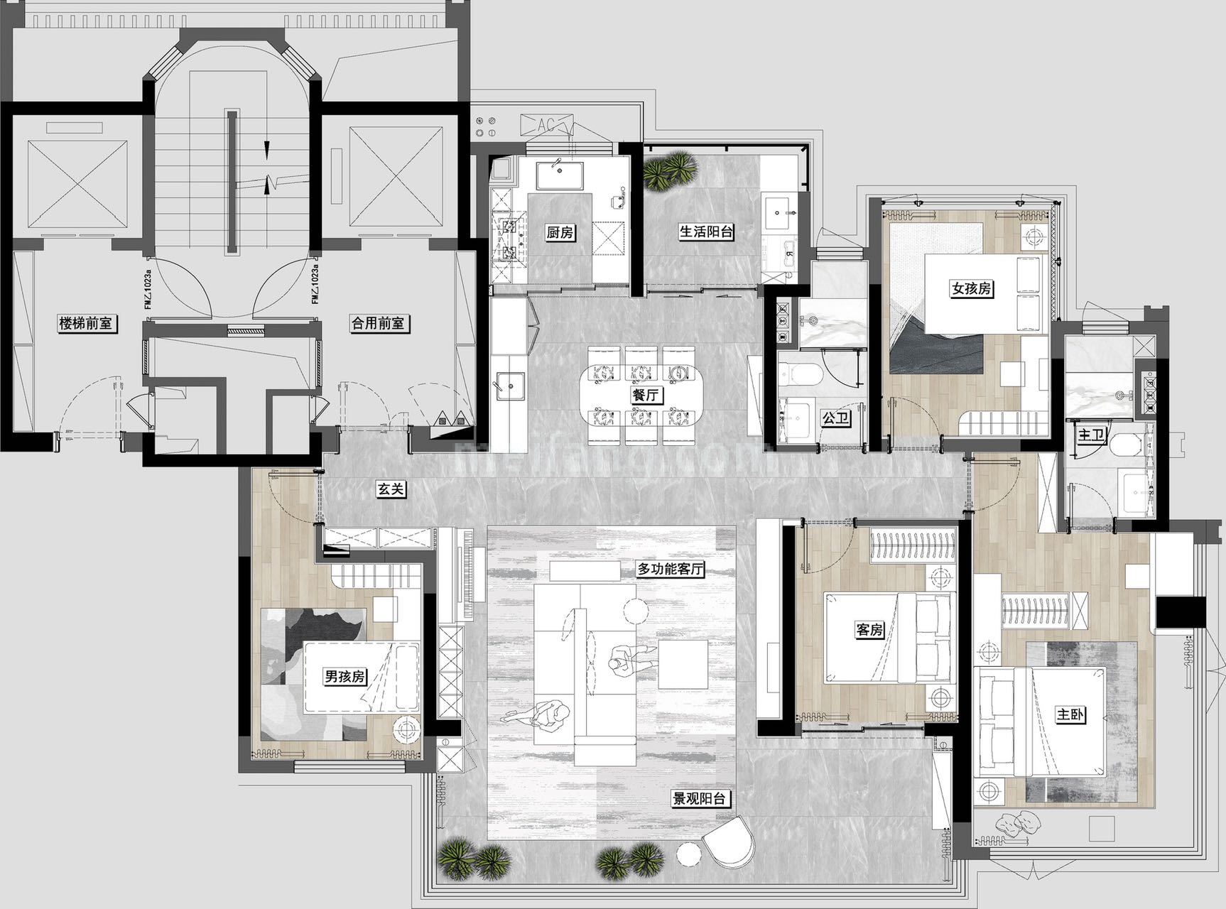 小高层 四室两厅两卫一厨