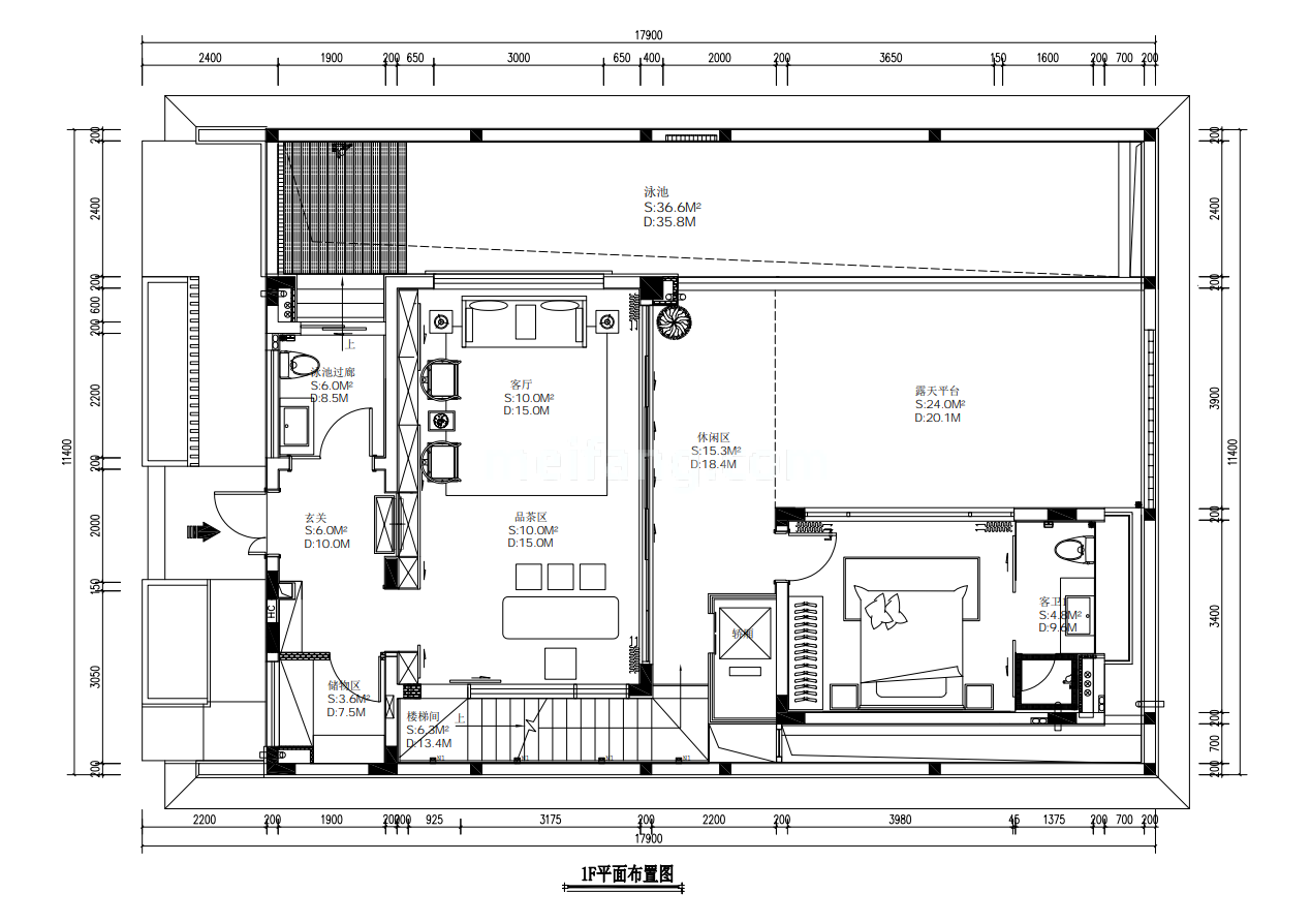 128平四房两厅五卫一楼