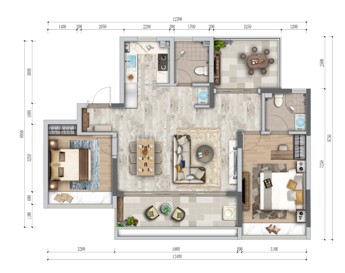 独立商业 三室两厅两卫