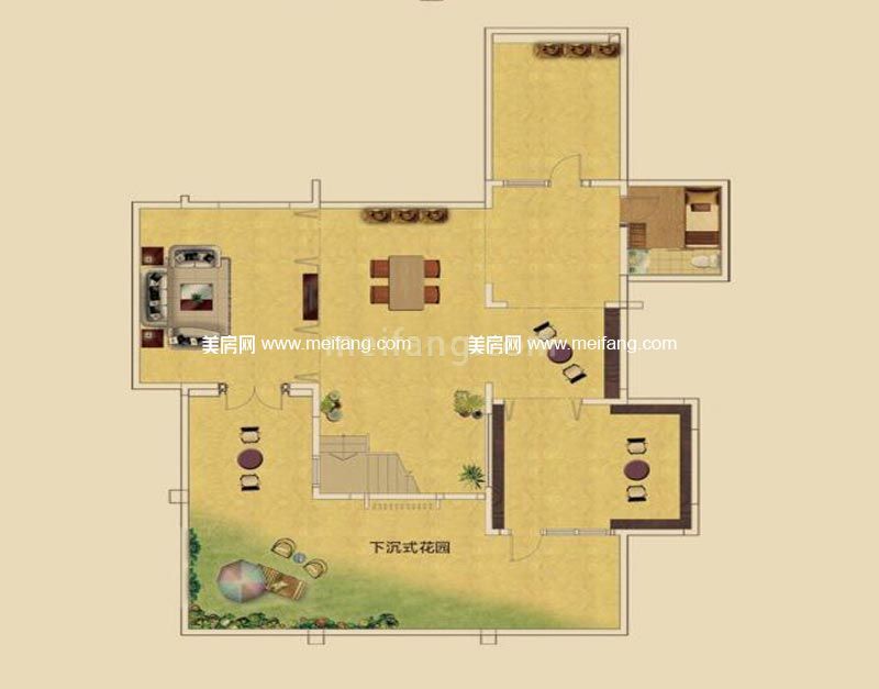 环岛独栋 4房3厅 建面406㎡