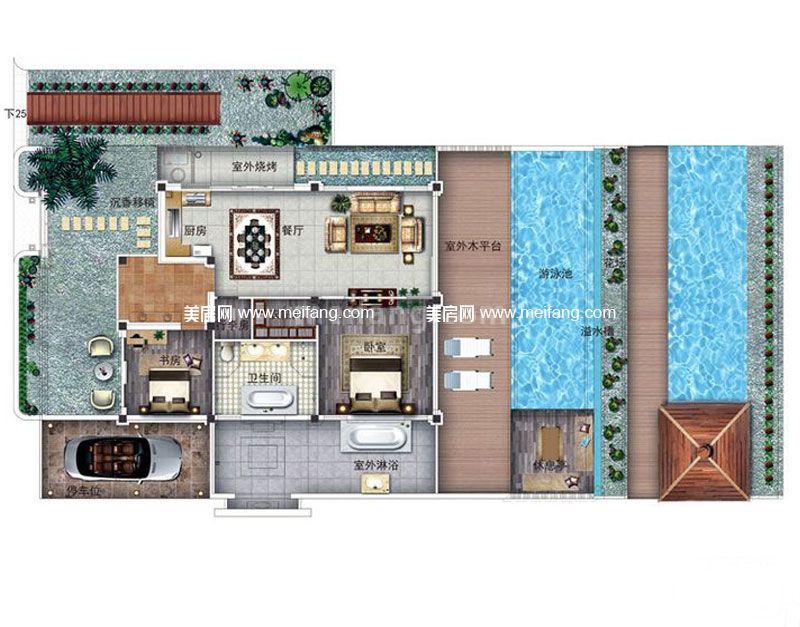 B1户型 2室2厅1厨1卫 建面102.57㎡