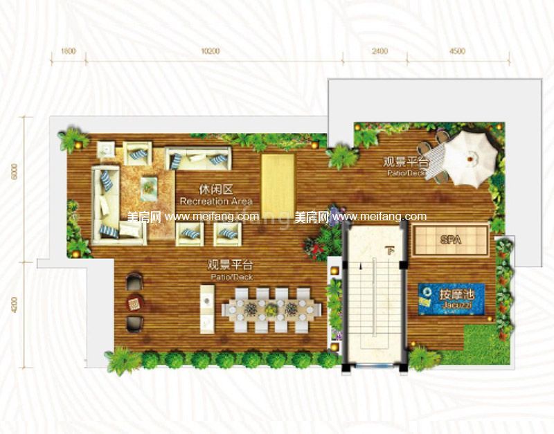 碧桂园森林城市 B102系列 别墅 5室3厅 642㎡ 天台平面图