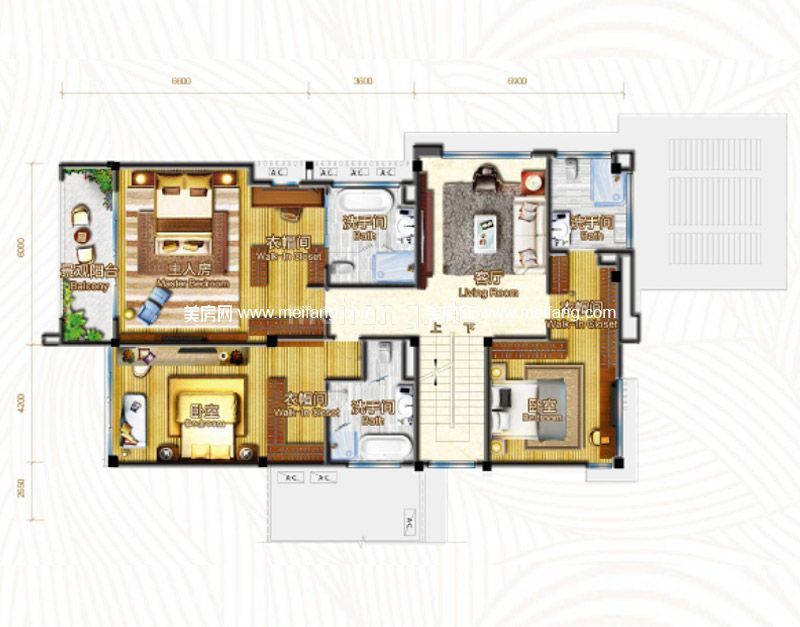 B102系列 别墅 5室3厅 642㎡二层平面图