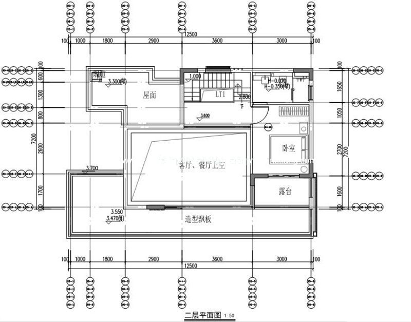 鲁能海蓝公馆 建筑面积101.34平户型（二层）