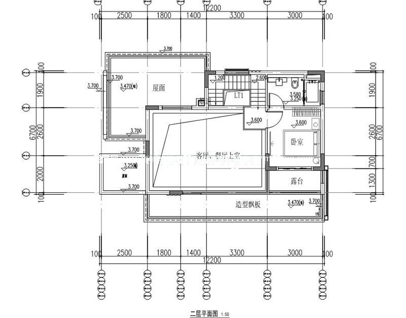 鲁能海蓝公馆 建筑面积91.2平户型（二层）