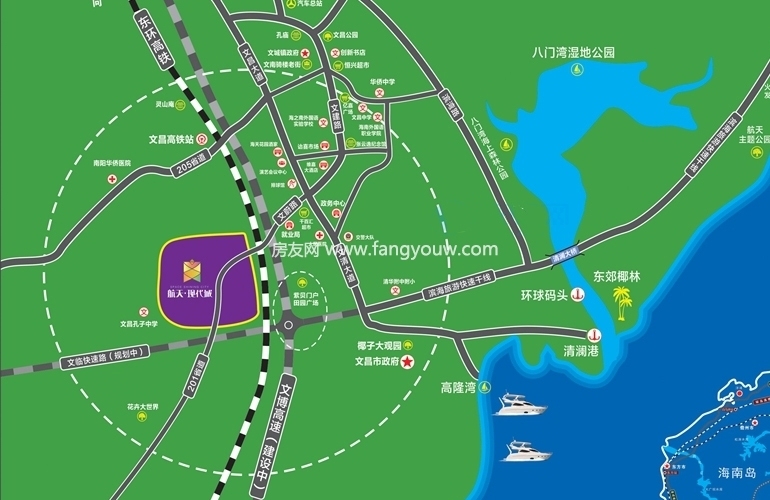 文昌航天现代城项目一期现代公馆板块,折后均价约8800元/平