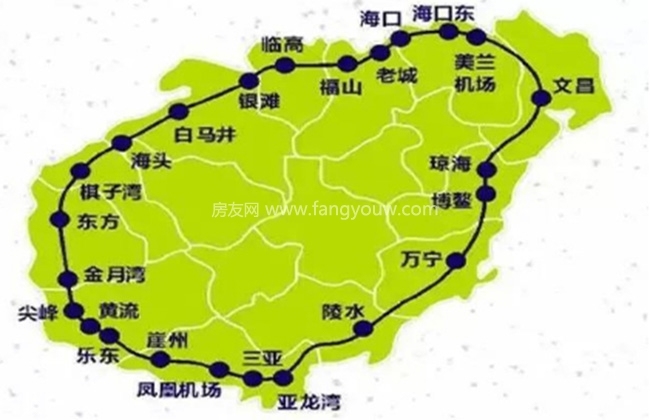 海南環島高鐵路線圖